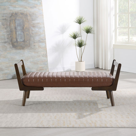 Mid-Century Bench With Wood Legs | OROA