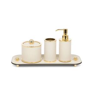 Leather Covered Round Bathroom Set | Pinetti Olimpia | OROA.com