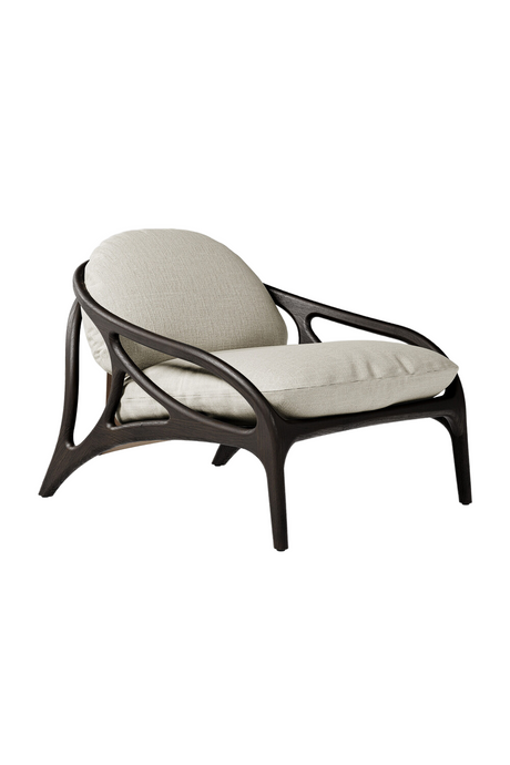 Beige Chenille Lounge Chair | Morpho By Tomorrowland Vime | Oroa.com
