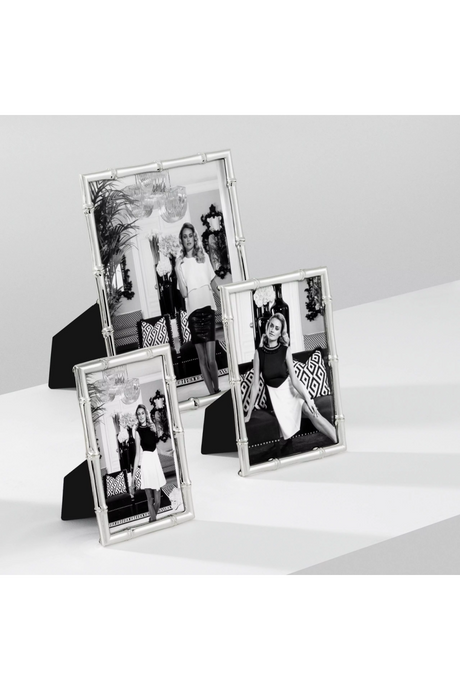 Silver-Plated Faux-Bamboo Picture Frame | Eichholtz Holden - L | Oroa.com