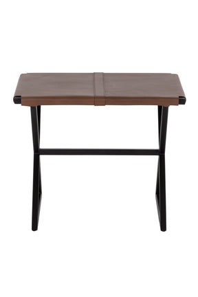 Brown Leather Stool by Splendido Elon Accent Stool