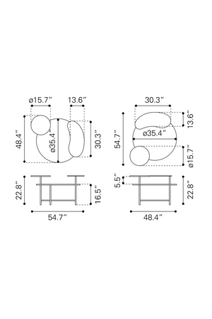 Multicolored Wooden Coffee Table | OROA Modern Viken | Oroa.com