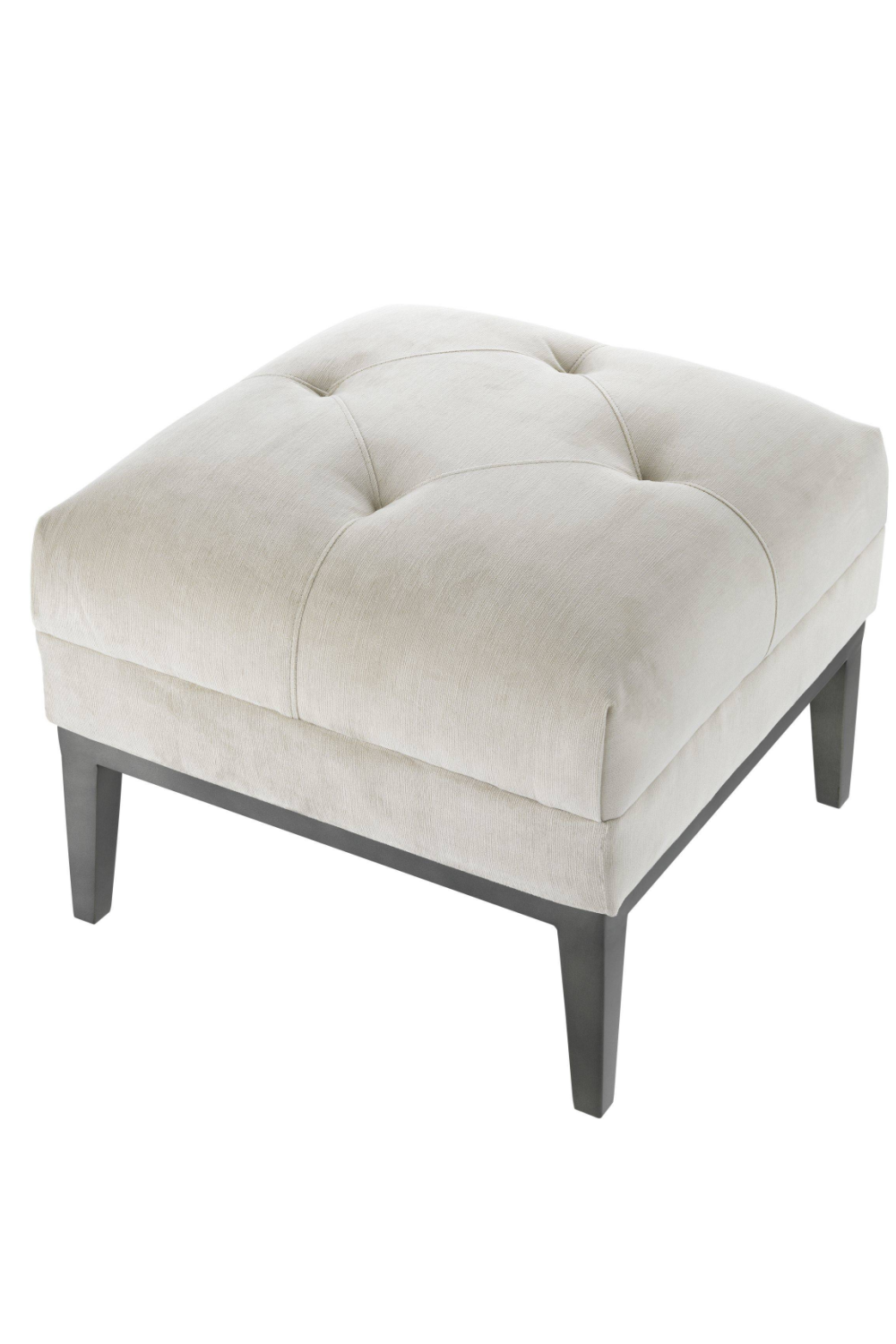 Pebble Gray Tufted Accent Stool | Eichholtz Cesare | OROA TRADE