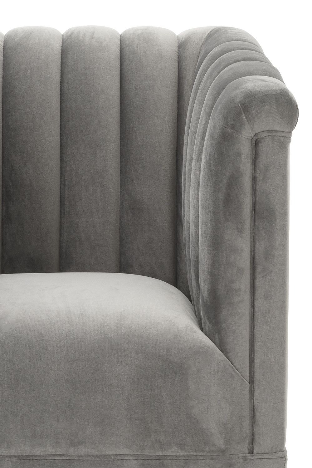 Gray Velvet Barrel Chair | Eichholtz Raffles | Oroatrade.com