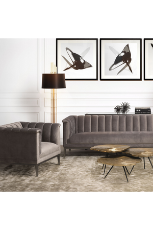 Gray Velvet Barrel Chair | Eichholtz Raffles | Oroatrade.com