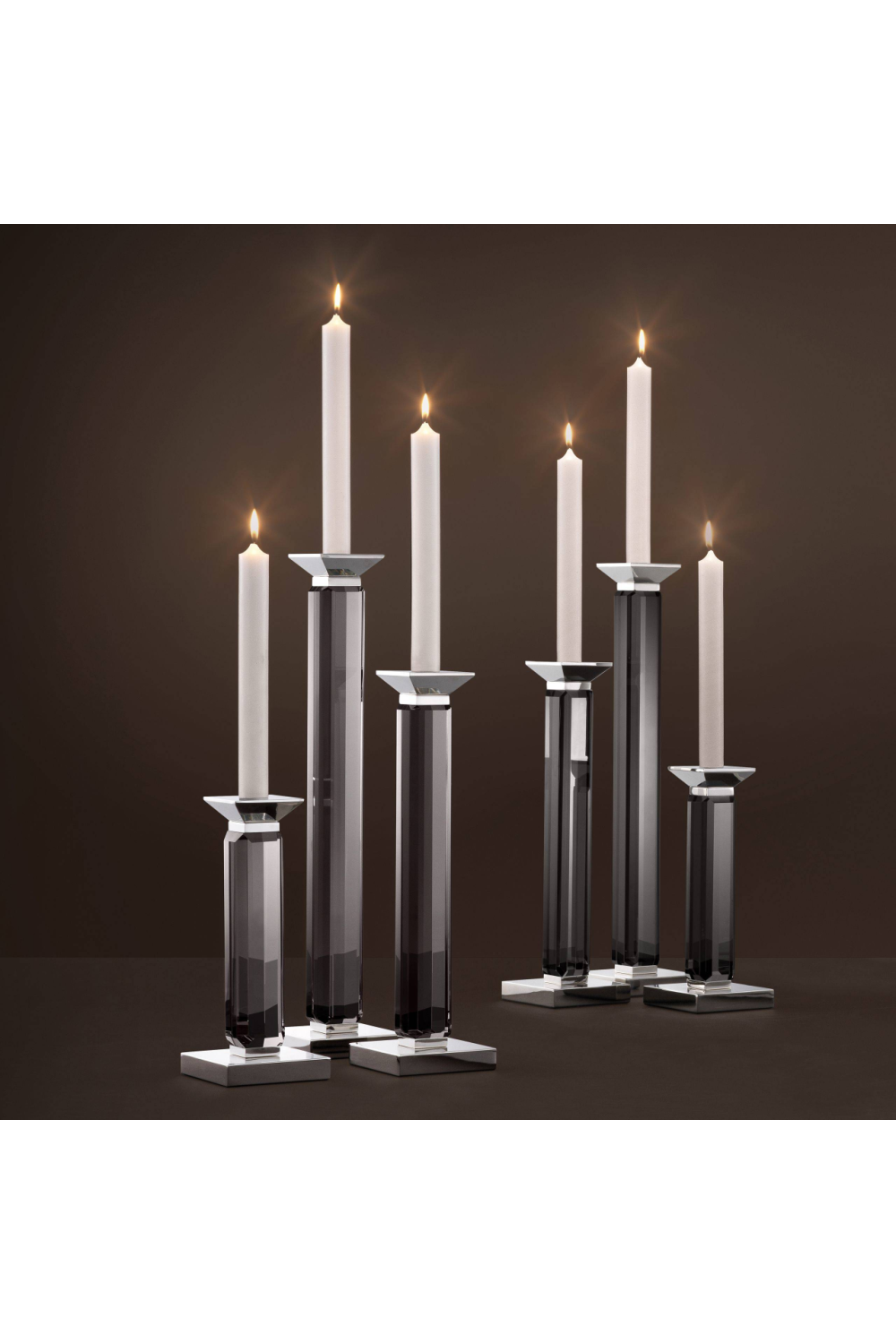 Glass Pillar Candleholders | Eichholtz Livia | OROA TRADE