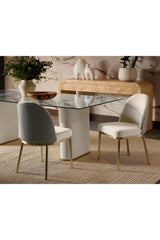 Modern European furniture - Taupe Arched-Back Dining Chairs (2) - www.oroa.com