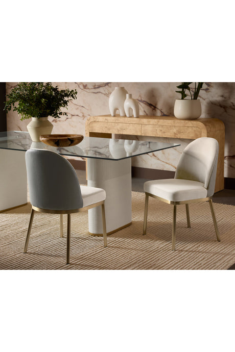 Modern European furniture - Taupe Arched-Back Dining Chairs (2) - www.oroa.com