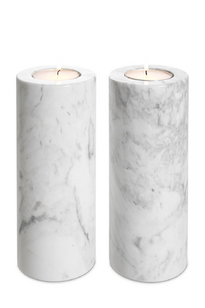 White Marble Tealight Holders (2) | Eichholtz Tobor | Oroa.com