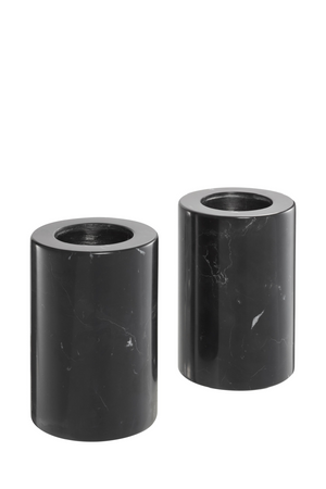 Black Marble Candle Holders 2 | Eichholtz Tobor S | OROA TRADE