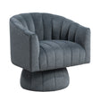 Dark Gray Channel Stitched Velvet Swivel Chair – OROA, view 1