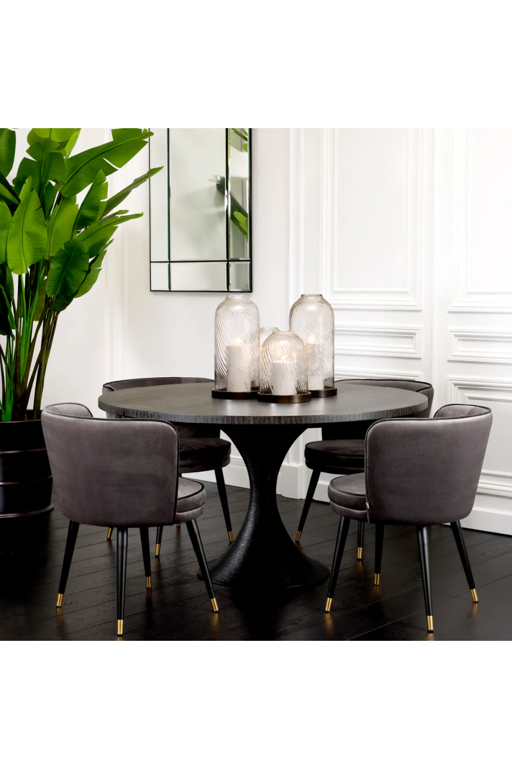 Round Charcoal Dining Table | Eichholtz Melchior | OROA