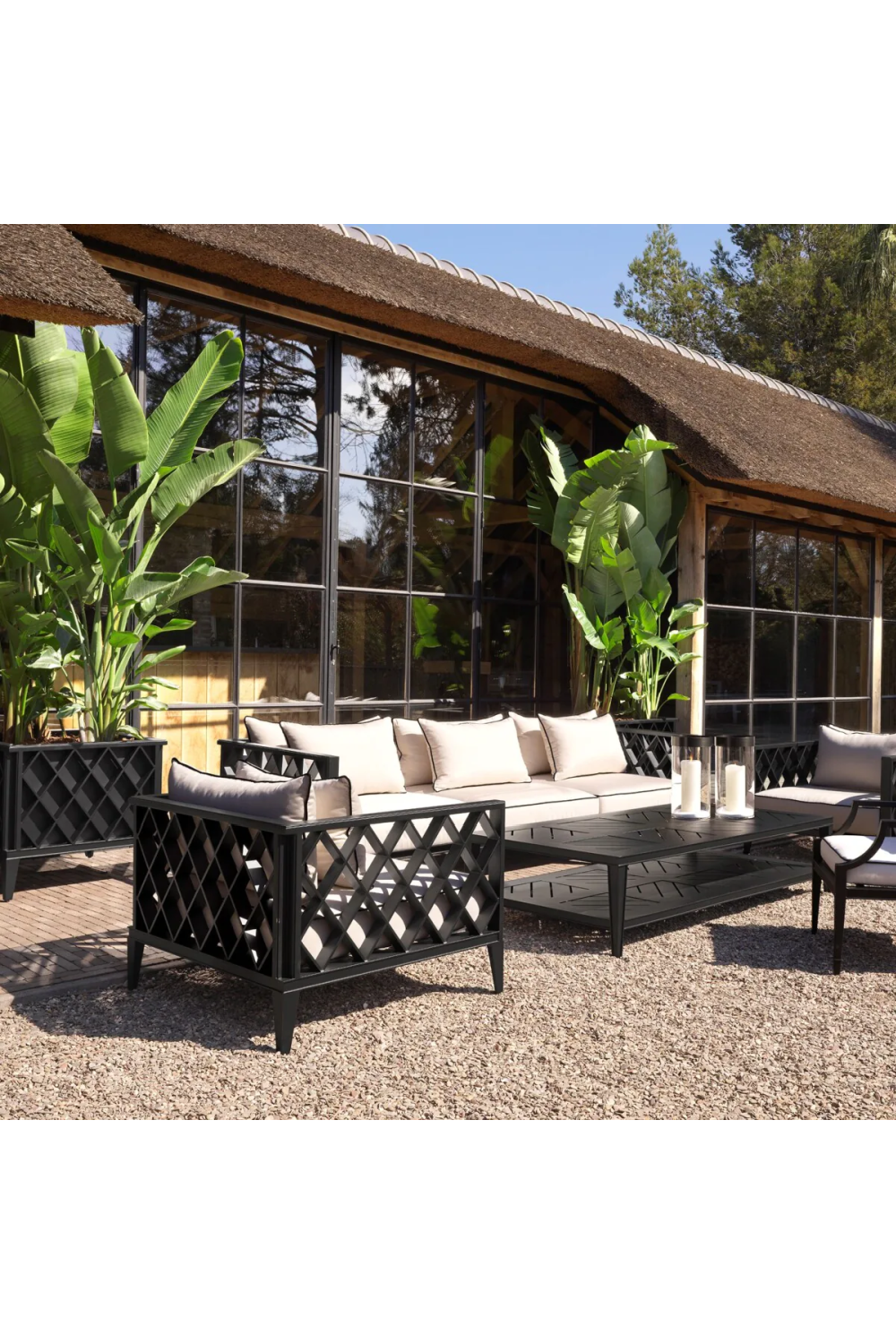 Black 3-Seater Outdoor Sunbrella Sofa | Eichholtz Ocean Club | Oroa.com