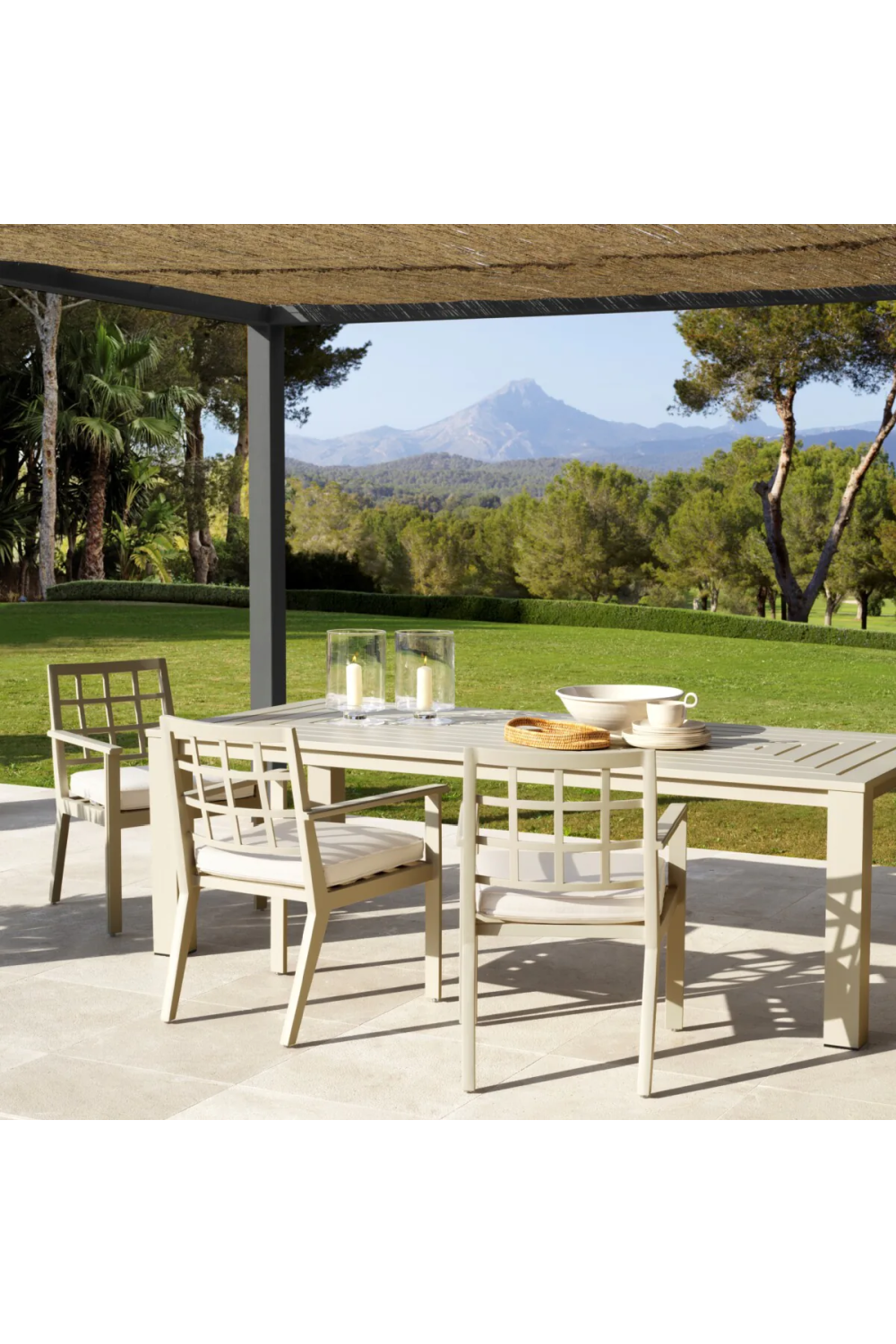 Sand Sunbrella Outdoor Dining Armchair Eichholtz Cap Ferrat