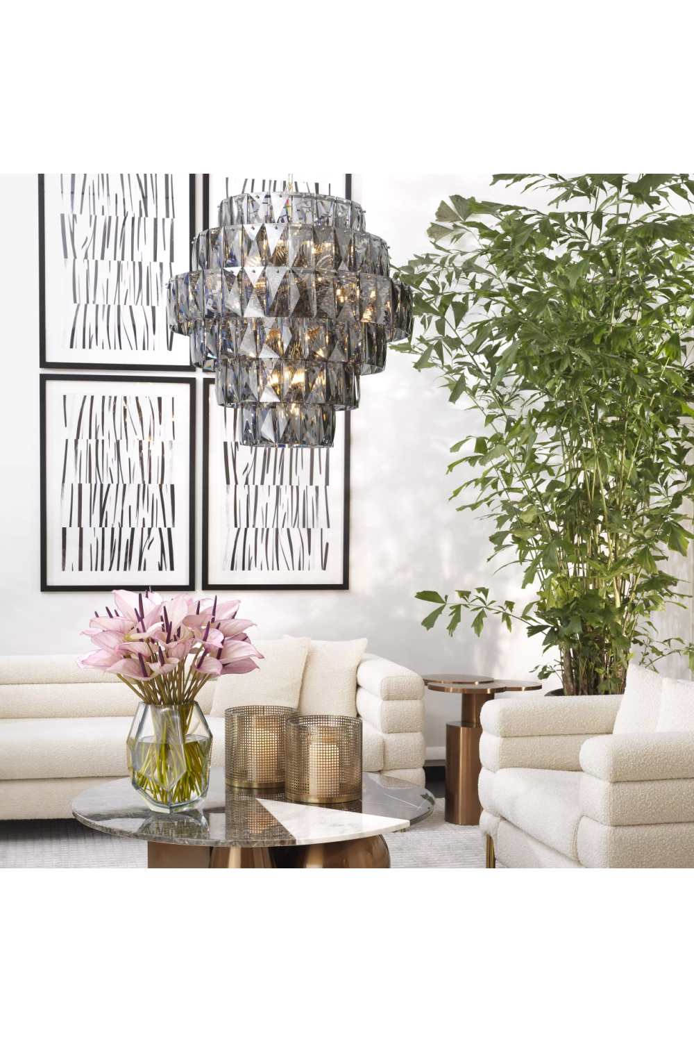 Glass Layered Chandelier L | Eichholtz Amazone | Oroa.com