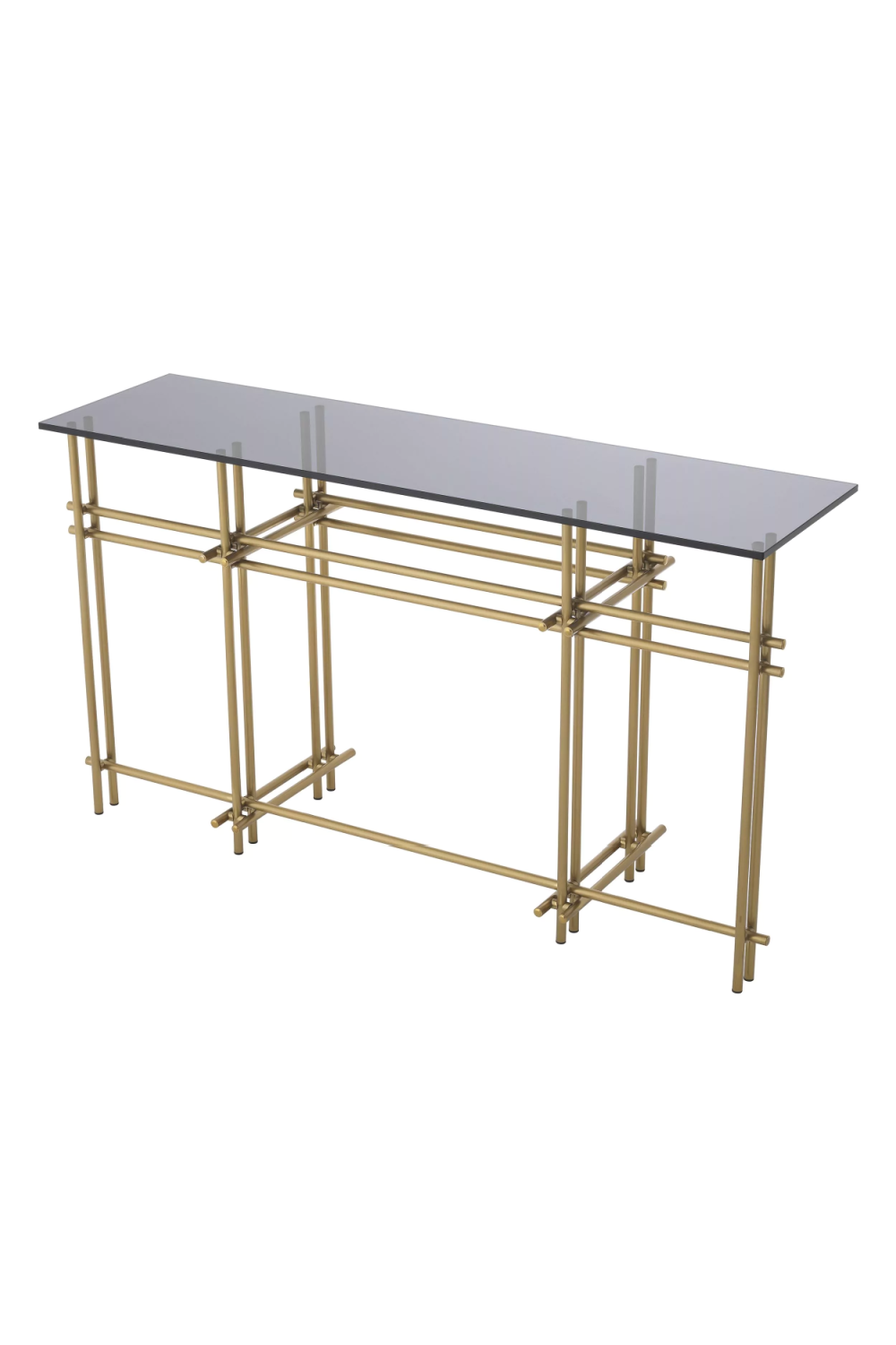 Smoked Glass Brass Console Table | Eichholtz Quinn | OROA.com
