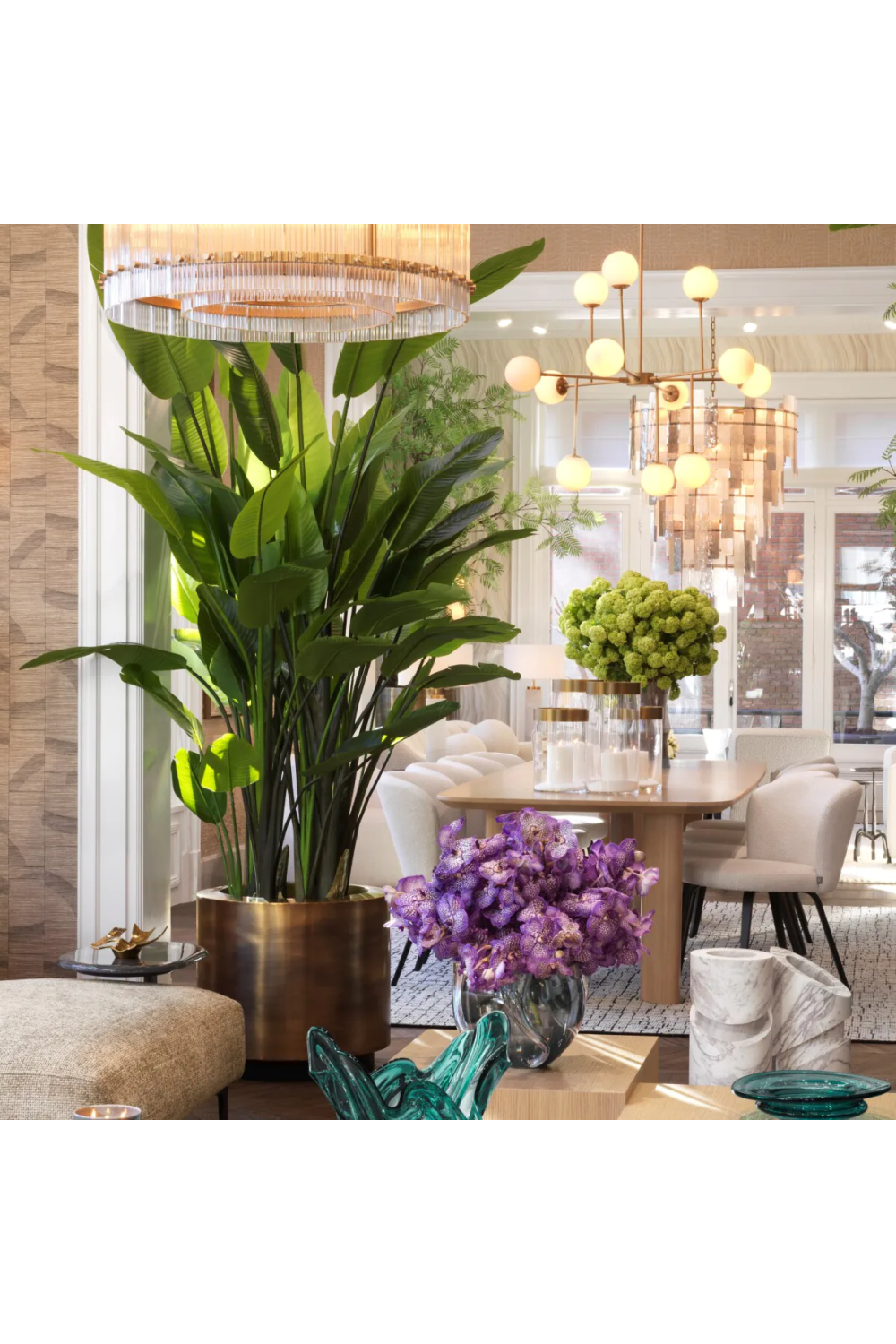 Vintage Brass Round Planter | Eichholtz Jasper | Oroa.com