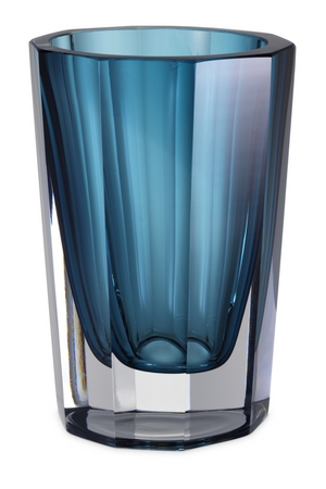 Blue Octagonal Glass Vase | Eichholtz Chavez | Oroa.com