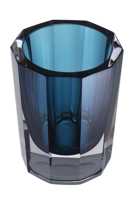 Blue Octagonal Glass Vase | Eichholtz Chavez | Oroa.com