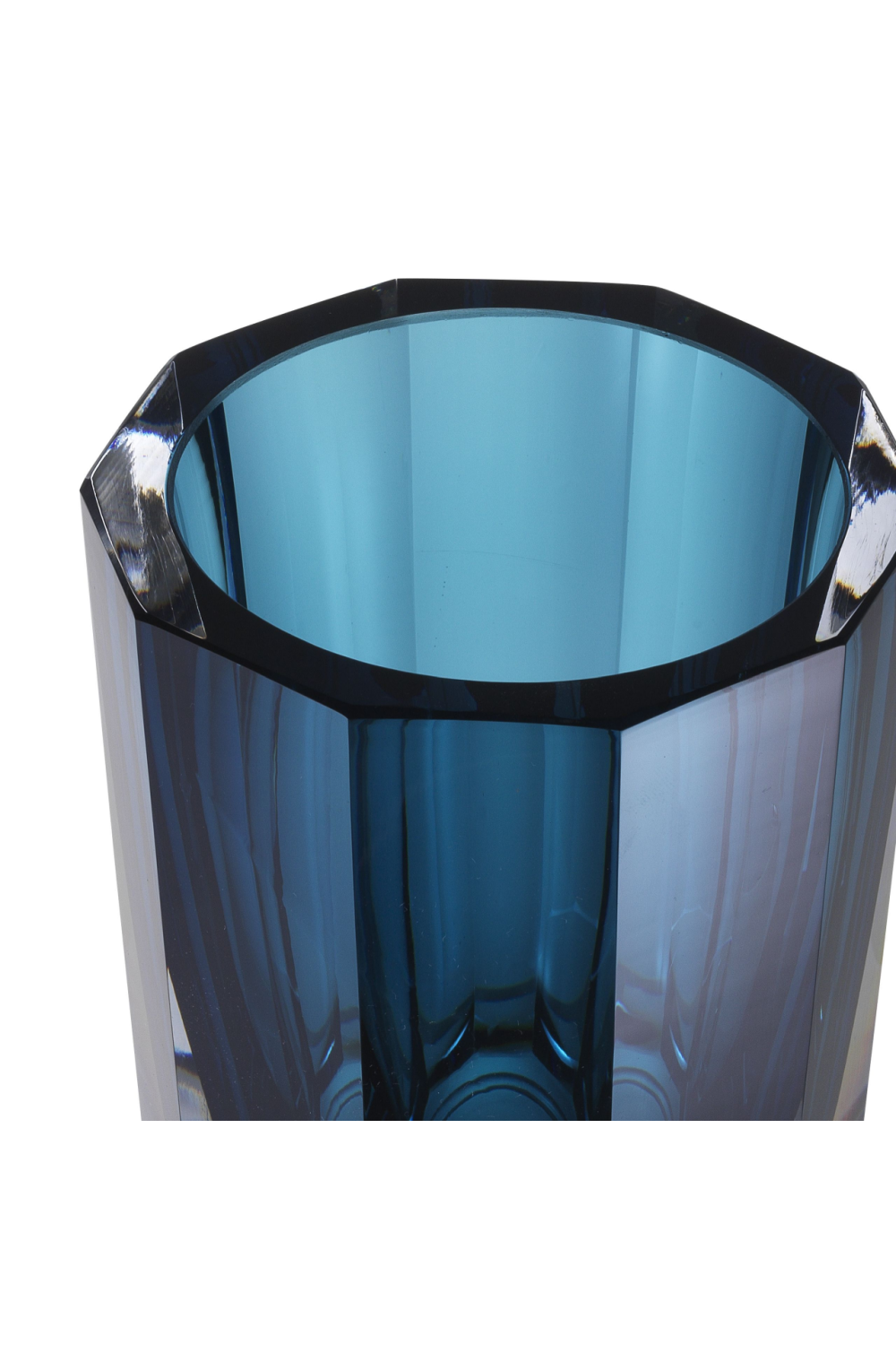 Blue Octagonal Glass Vase | Eichholtz Chavez | Oroa.com