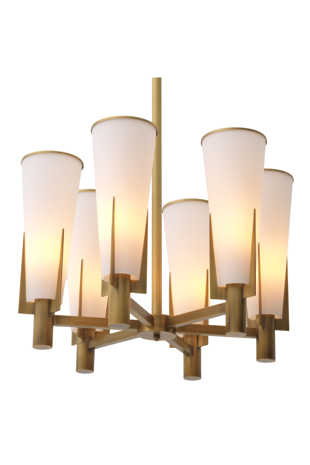 Antique Brass Conical Shade Chandelier | Eichholtz Dino | OROATRADE.com