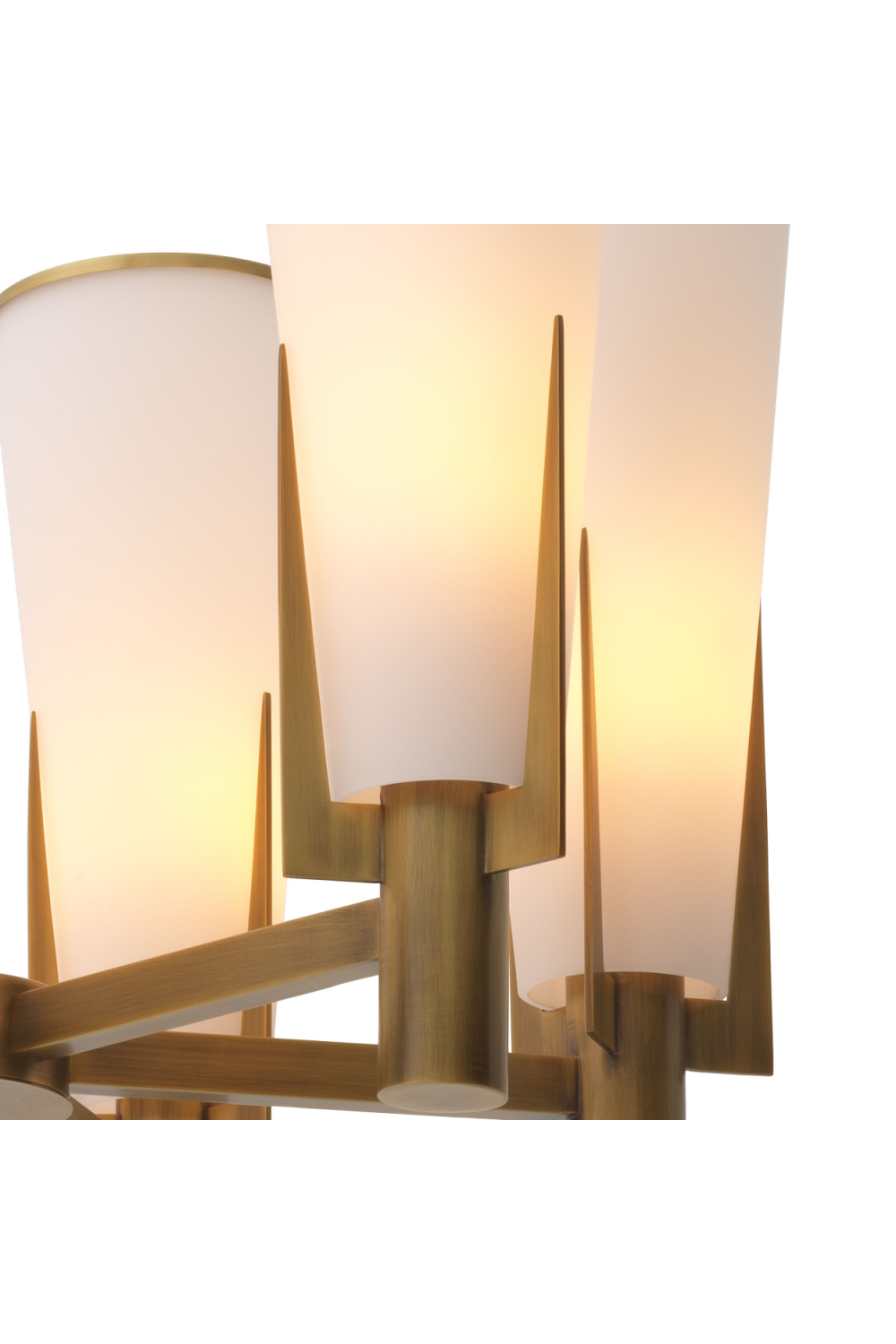 Antique Brass Conical Shade Chandelier | Eichholtz Dino | OROATRADE.com