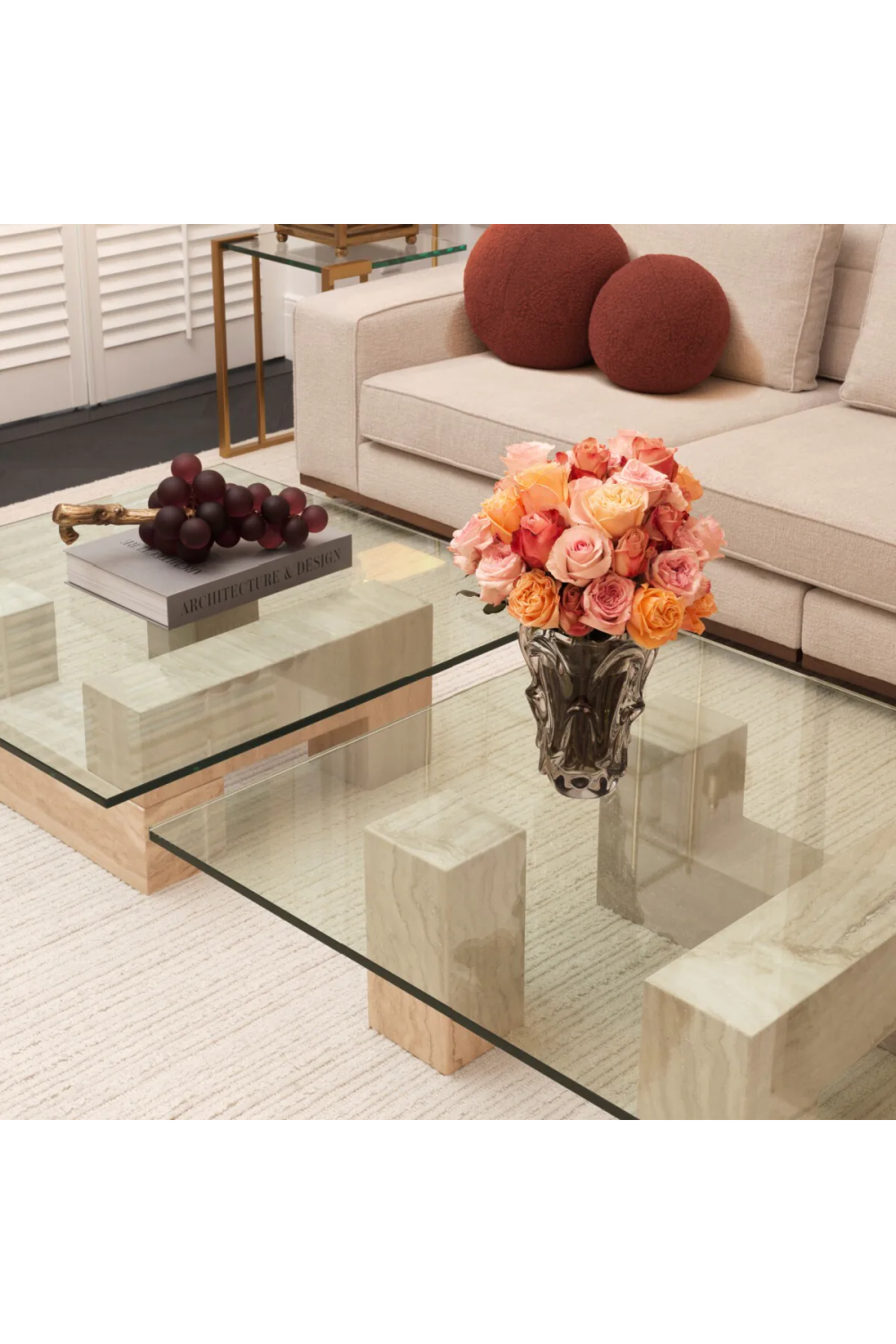 Square Glass Coffee Table Eichholtz Ikal
