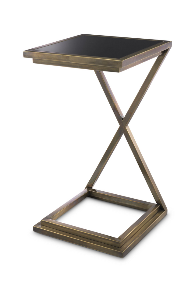 Gunmetal Glass Side Table | Eichholtz Cross | Oroa.com