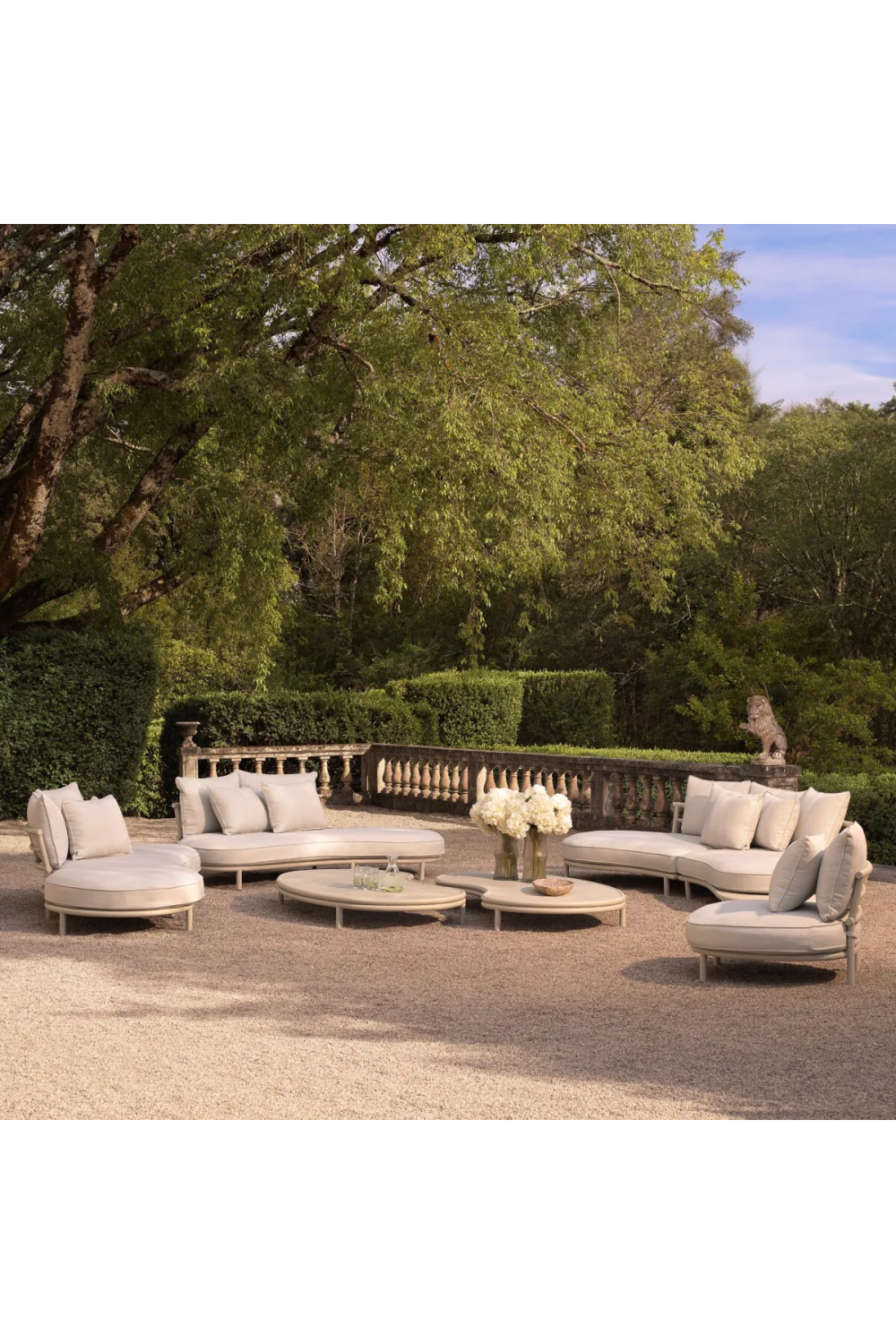 White Curved Outdoor Sofa | Eichholtz Laguno