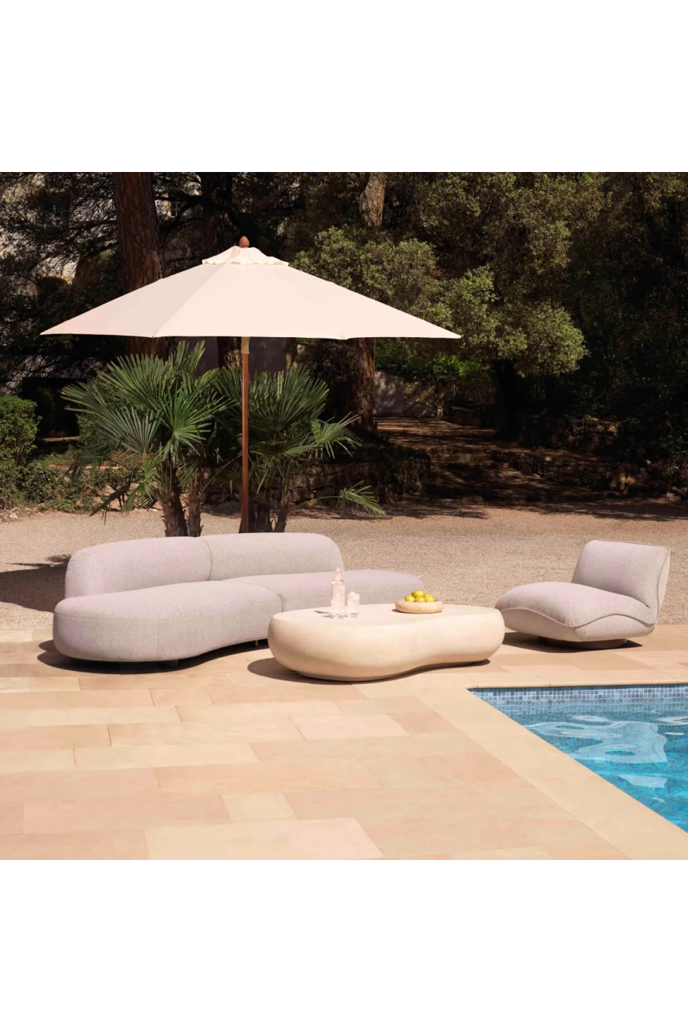 Light Gray Curved Outdoor Sofa | Eichholtz Bj√∂rn