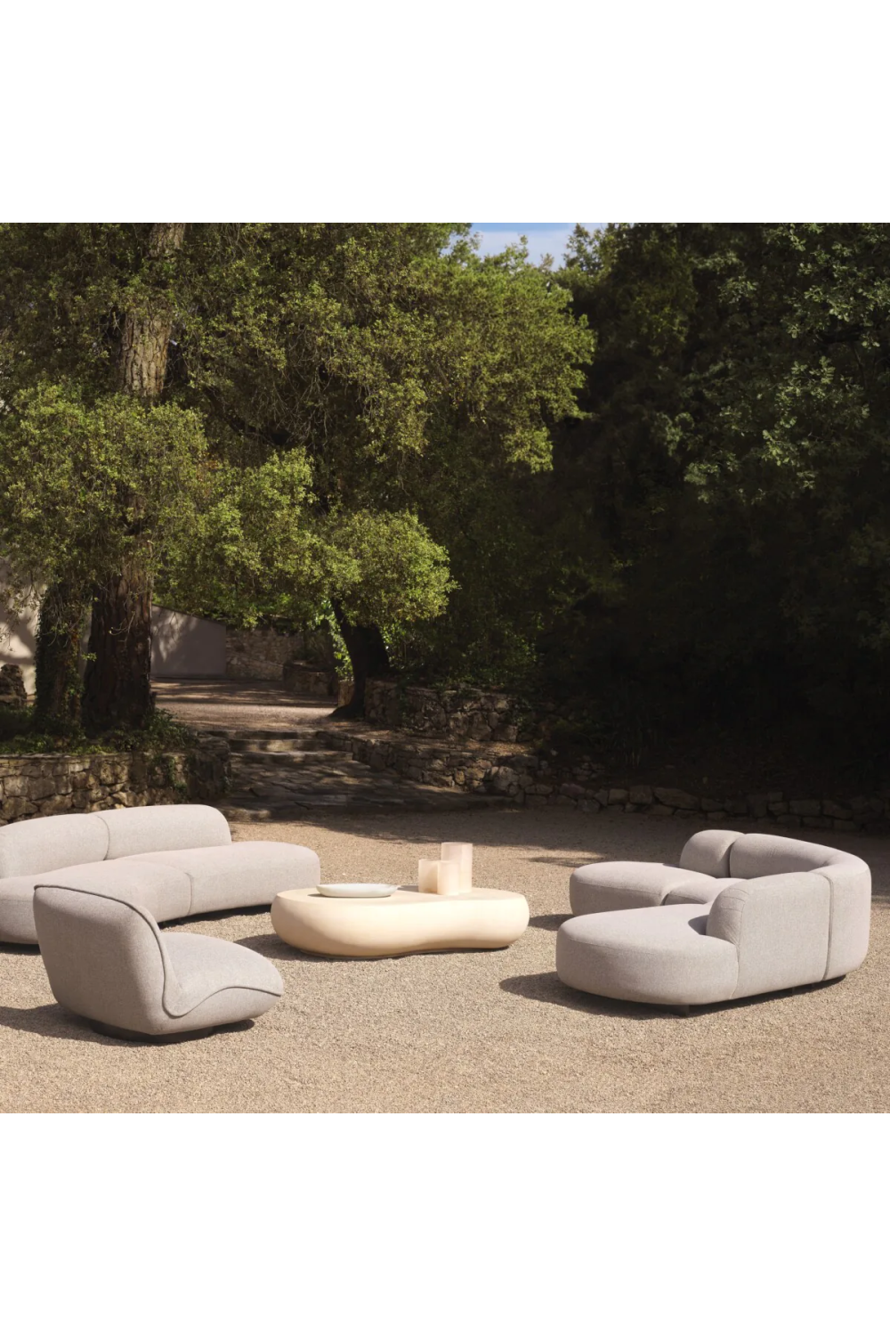 Light Gray Curved Outdoor Sofa | Eichholtz Bj√∂rn