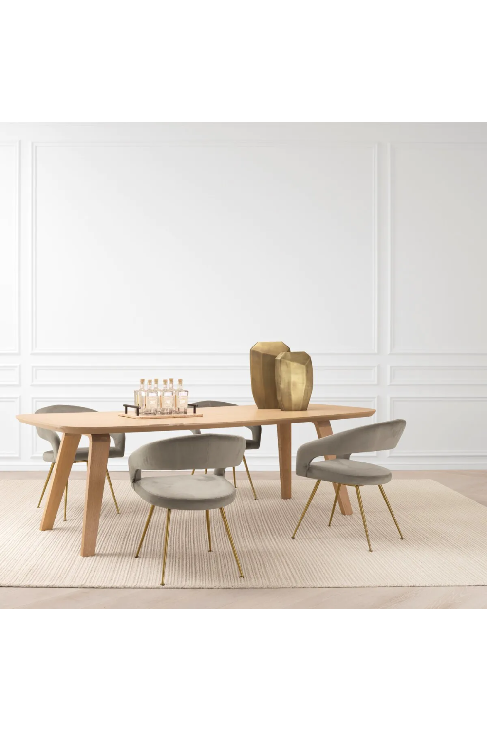 Oak Scandinavian Dining Table Eichholtz Glover OROA