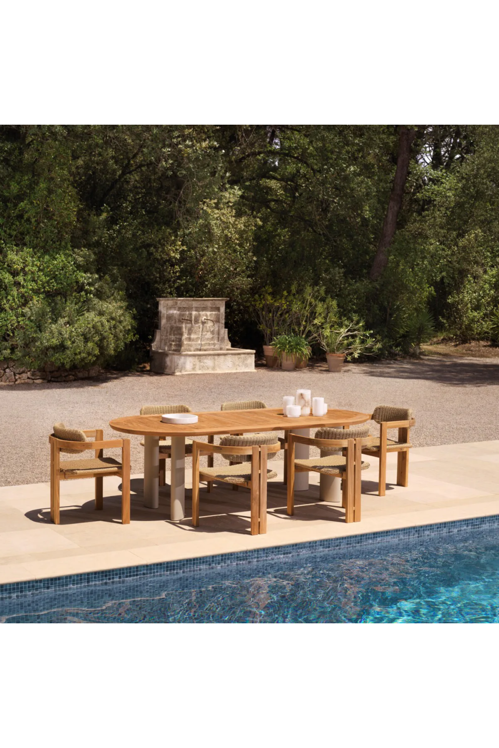 Oval Teak Outdoor Dining Table | Eichholtz Mogador | Oroa.com