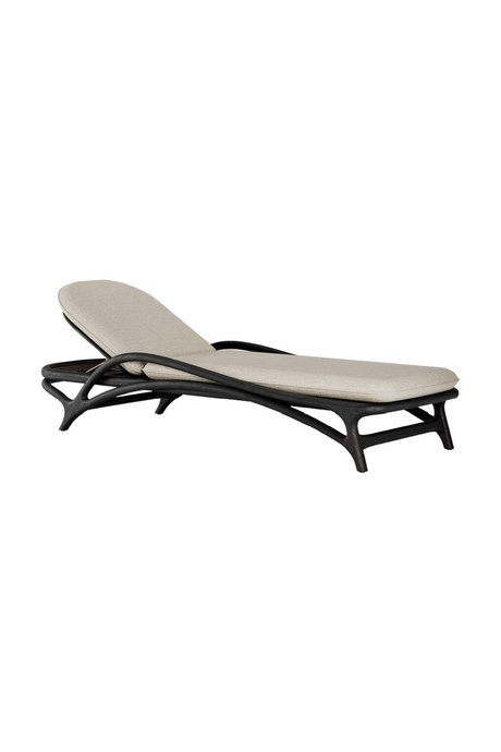 Adjustable Varnished Teak Outdoor Lounger | Morpho By Tomorrowland Zen | Oroa.com
