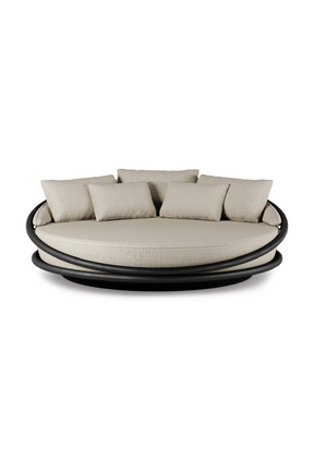 Round Varnished Teak Outdoor Daybed | Morpho By Tomorrowland Solis | Oroa.com