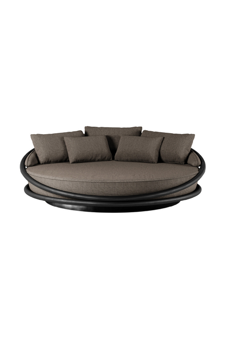 Round Varnished Teak Outdoor Daybed | Morpho By Tomorrowland Solis | Oroa.com