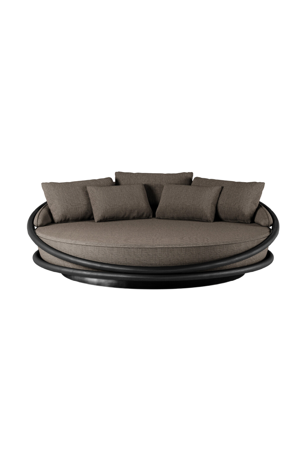 Round Varnished Teak Outdoor Daybed | Morpho By Tomorrowland Solis | Oroa.com