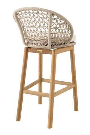 Cream Weave Outdoor Bar Stool | Eichholtz Trinity | Oroa.com