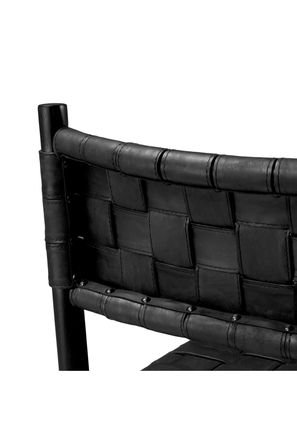 Woven Black Leather Dining Armchair | Eichholtz Tiberio | Oroa.com