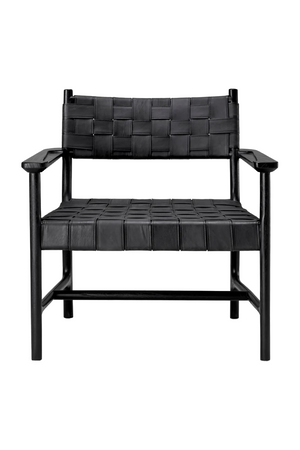 Woven Black Leather Lounge Chair | Eichholtz Tiberio | Oroa.com