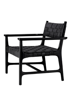 Woven Black Leather Lounge Chair | Eichholtz Tiberio | Oroa.com