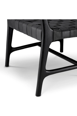 Woven Black Leather Lounge Chair | Eichholtz Tiberio | Oroa.com