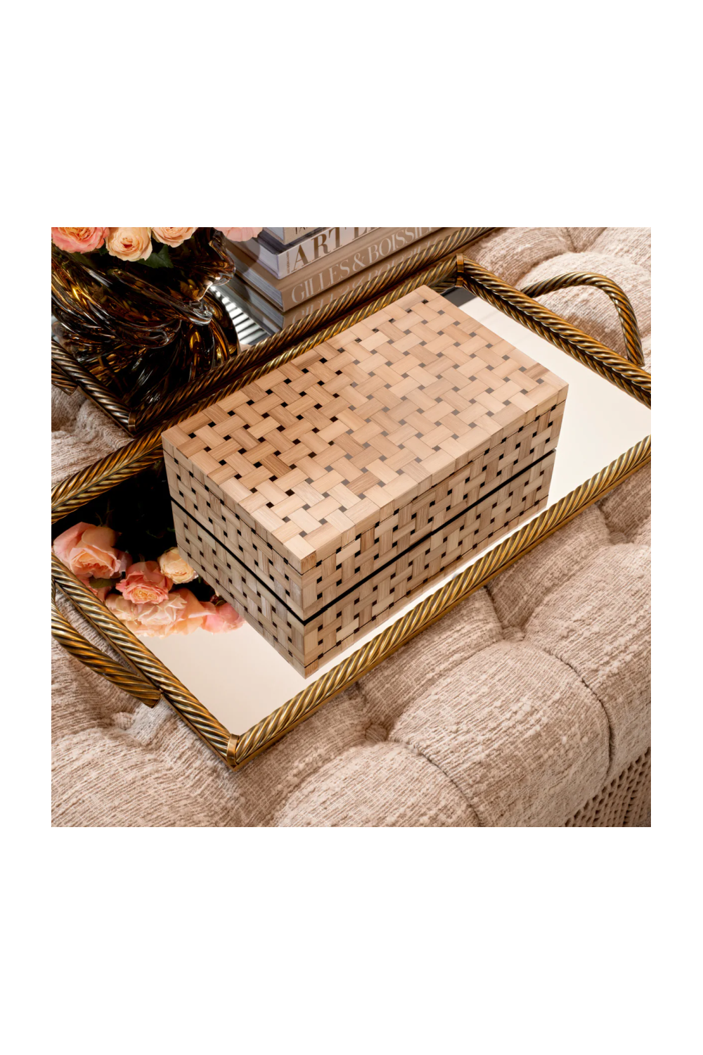 Rectangular Marquetry Pattern Box | Eichholtz Girona | Oroa.com