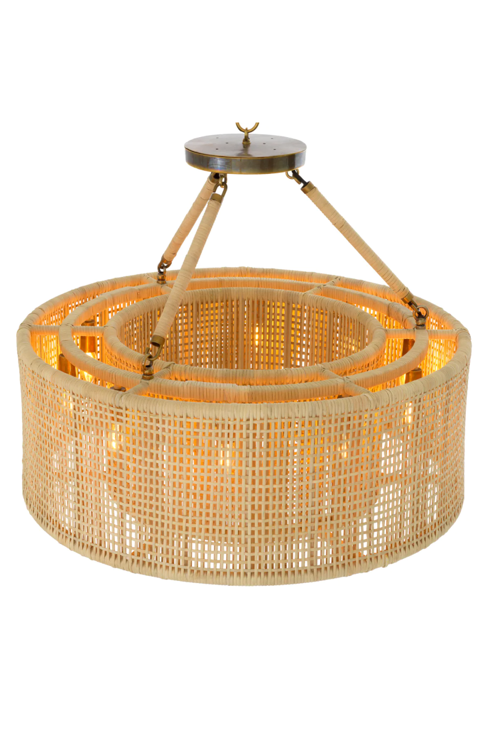 Woven Rattan Round Chandelier | Eichholtz Bernardi | Oroa.com
