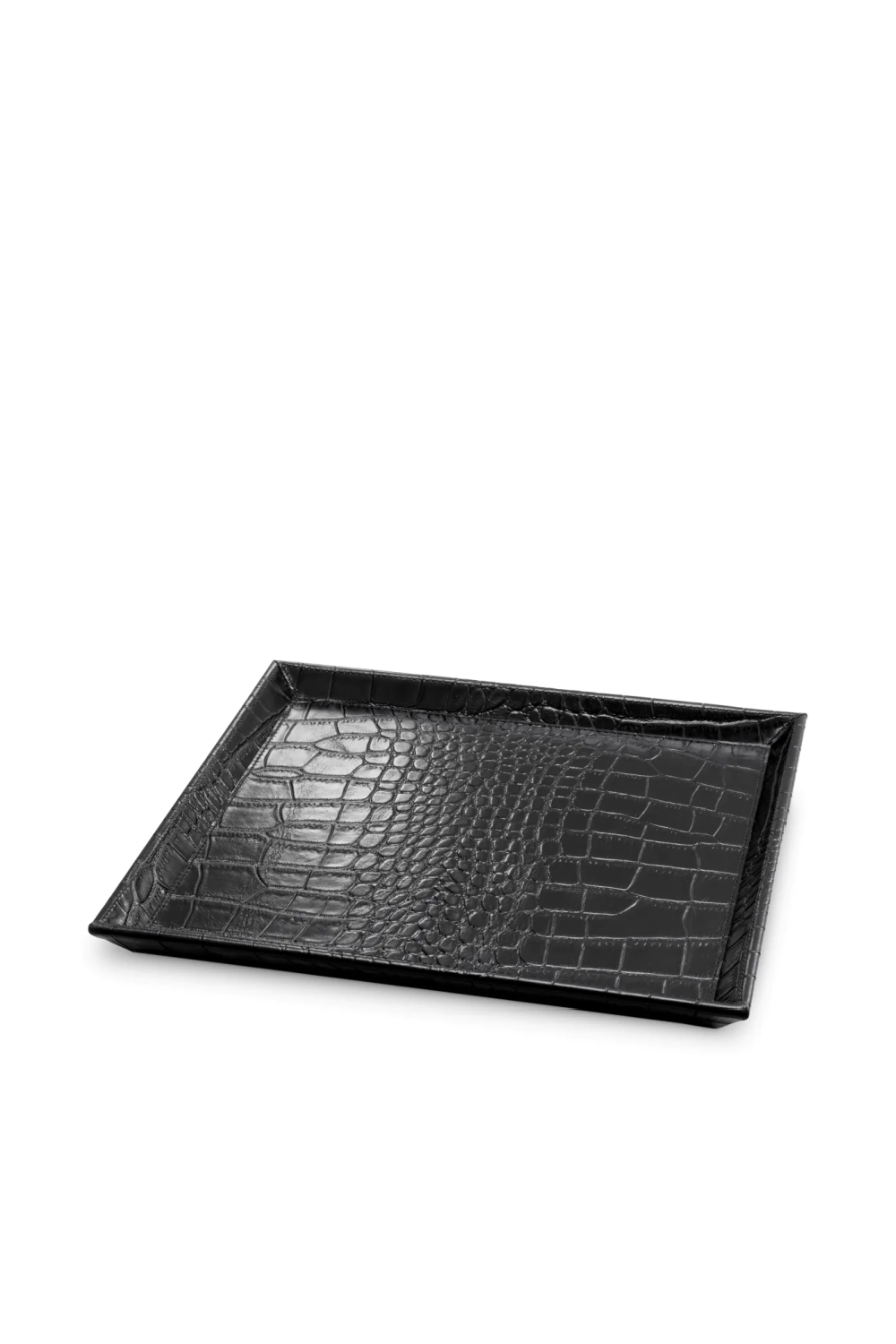 Croco Black Leather Tray Set (2) | Eichholtz Scaleo | Oroa.com