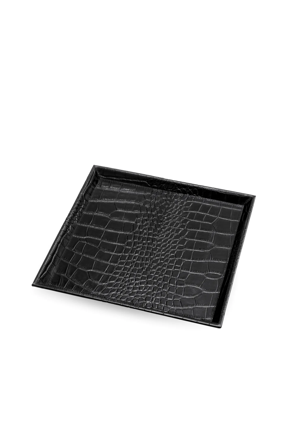 Croco Black Leather Tray Set (2) | Eichholtz Scaleo | Oroa.com