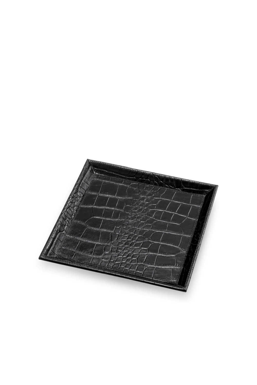 Croco Black Leather Tray Set (2) | Eichholtz Scaleo | Oroa.com