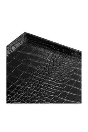 Croco Black Leather Tray Set (2) | Eichholtz Scaleo | Oroa.com