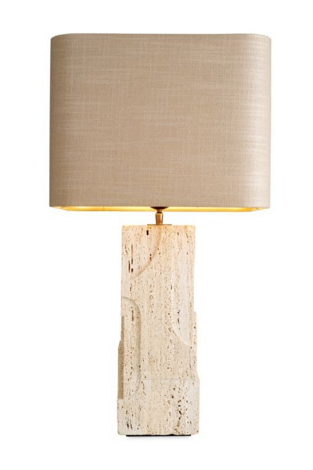 Carved Travertine Base Table Lamp | Eichholtz Mazzini | OROA.com