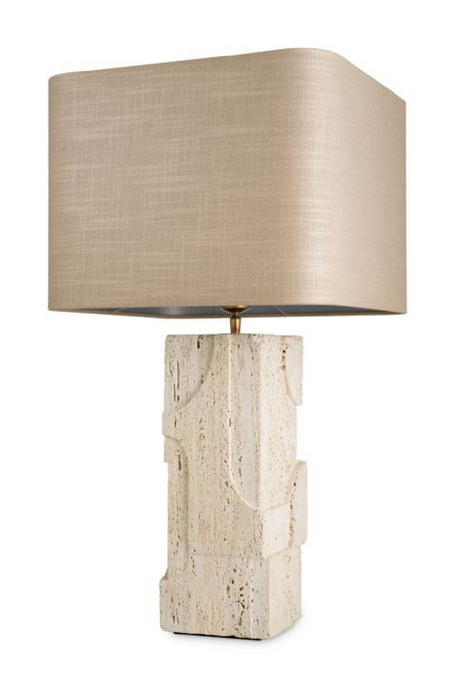Carved Travertine Base Table Lamp | Eichholtz Mazzini | OROA.com